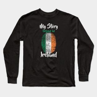 Ireland Flag Fingerprint My Story DNA Irish Long Sleeve T-Shirt